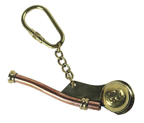 Whistle Keyring Brass/Copper - Click Image to Close
